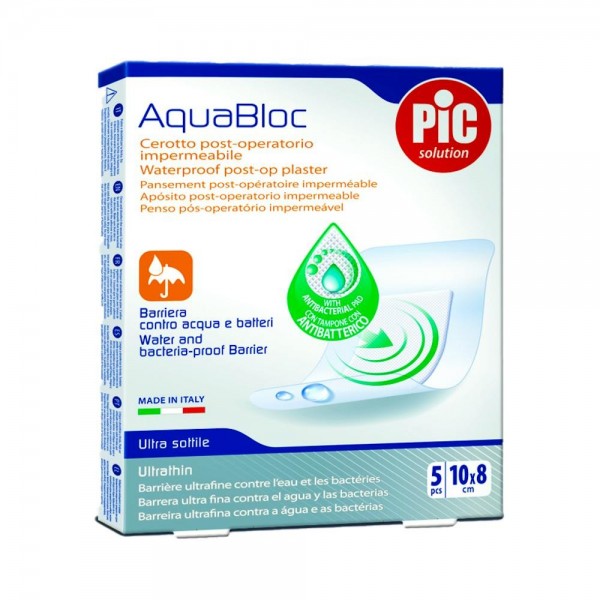 AQUABLOC ANTIBACT EST 10X8CM 5 UDS