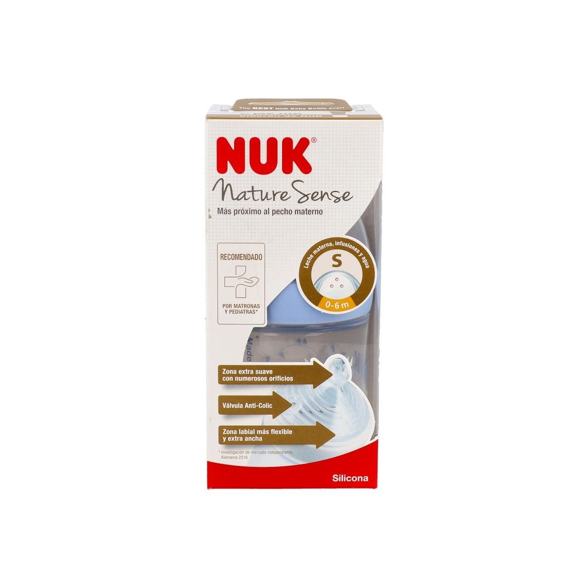 BIBERON NUK 0-6 S SILI NATURE SENSE B/ANCHA 150 ML