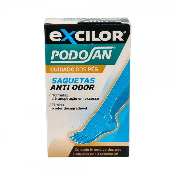 EXCILOR PODOSAN DESODORANTE PIES (3 U GEL + 3 SOBRES POLVO)