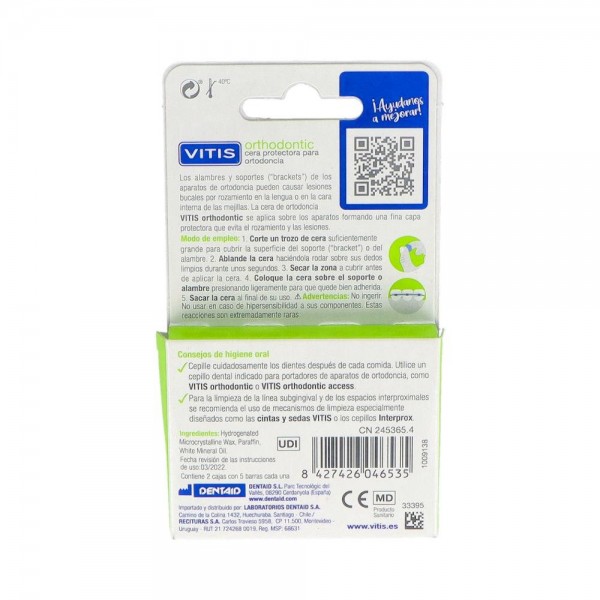 CERA DENT VITIS ORTODONC CAJA 1+1U